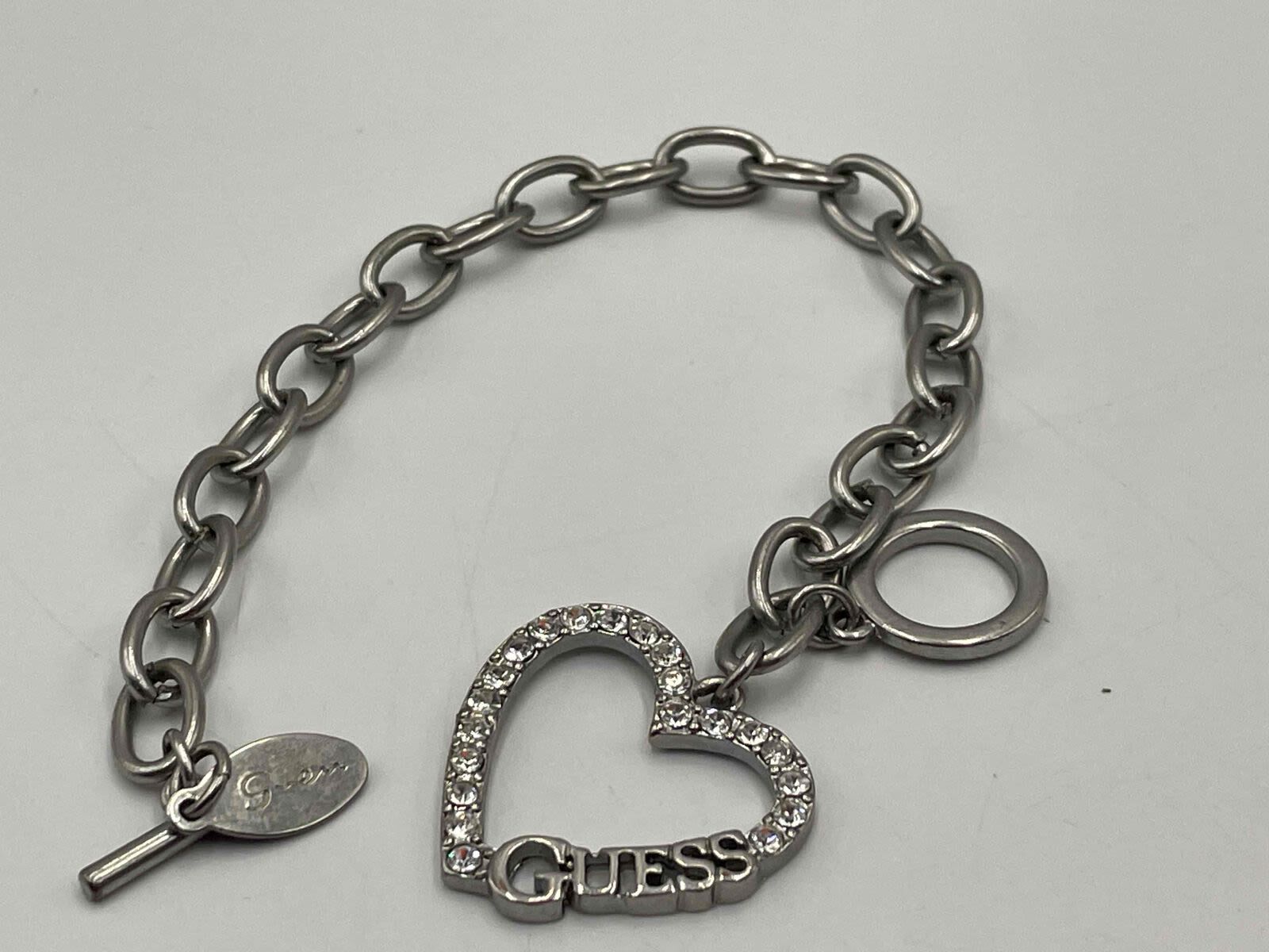 Guess UBB29117-L Peony Art Stainless Steel Charm Bracelet - thbaker.co.uk