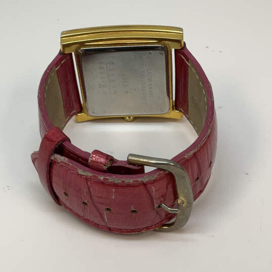 Designer Joan Rivers Classics V377 Pink Strap Square Dial Analog Wristwatch image number 4