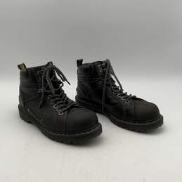 Dr. Martens Mens Diego Harvest Black Leather Lace Up Combat Boots Size 9M
