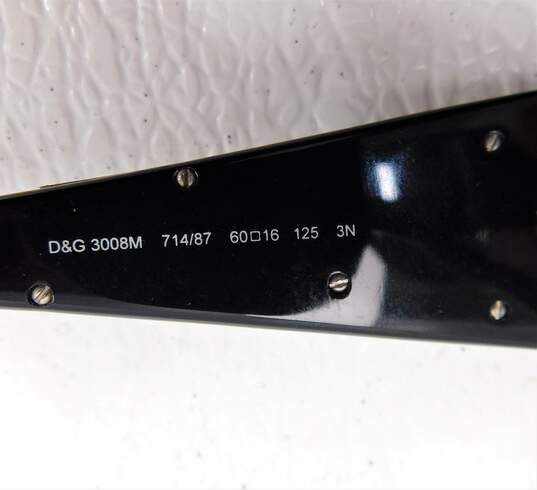 D&G Dolce & Gabbana Black Logo Unisex 3008M 714/87 Rectangle Women's Sunglasses with COA image number 10