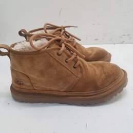 UGG Neumel Tan Suede Lace Up Shearling Ankle Boots Women's Size 7 M