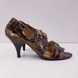 Michael Kors Genuine Snakeskin Leather Sandal Pump Heels Shoes Size 9.5 M