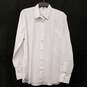 Mens White Cotton Pointed Collar Long Sleeve Button-Up Shirt Size 39 image number 1