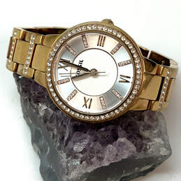 Designer Fossil Virginia ES-3284 Gold-Tone Round Dial Analog Wristwatch
