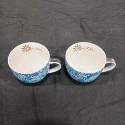 Pair of Lilly Pulitzer Blue Floral Lion Cups alternative image