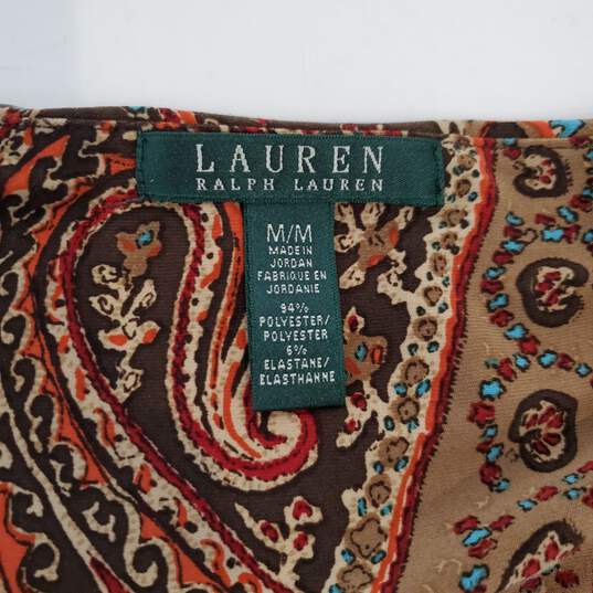 Lauren Ralph Lauren Brown Paisley Sleeveless Dress Size M image number 3