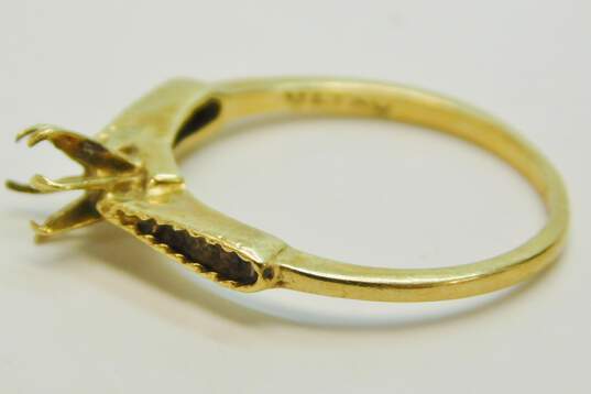 14K Yellow Gold Solitaire Ring Setting 1.6g image number 3