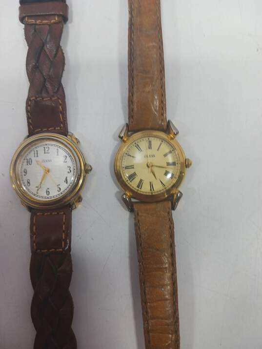Guess Brand Watches w/ Brown Leather Bands image number 3