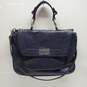 AUTHENTICATED REBECCA MINKOFF NAVY OSTRICH LEATHER FLAP SHOULDER BAG 13x9.5x4 image number 1