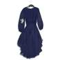 NWT Vince Camuto Womens Navy Blue Tie Waist Asymmetric Hem Fit & Flare Dress L image number 2