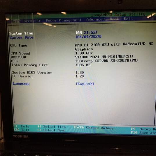 TOSHIBA C55D-A5170 15in Laptop AMD E1-2100 CPU 4GB RAM 1TB HDD image number 9