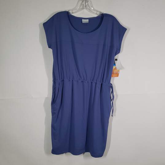NWT Womens Omni-Shade Round Neck Short Sleeve Short Mini Dress Size Large image number 1