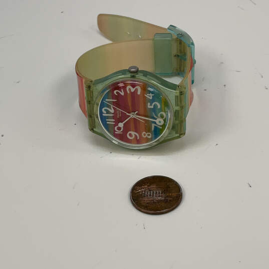 Designer Swatch Multicolor Round Dial Adjustable Strap Analog Wristwatch image number 1