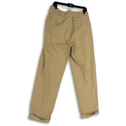 Mens Tan Pleated Front Slash Pocket Straight Leg Chino Pants Size 36X32 alternative image