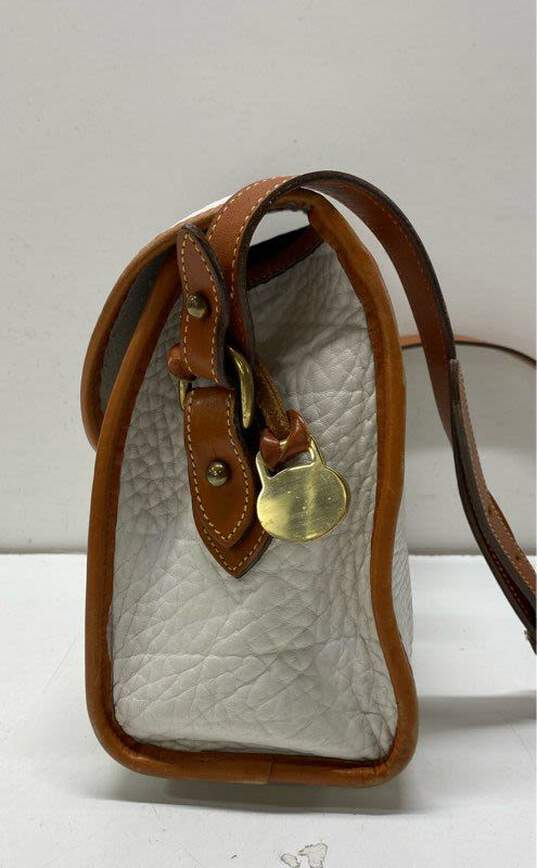 Dooney & Bourke Leather Pebbled Crossbody Bag White, Brown Trim image number 3