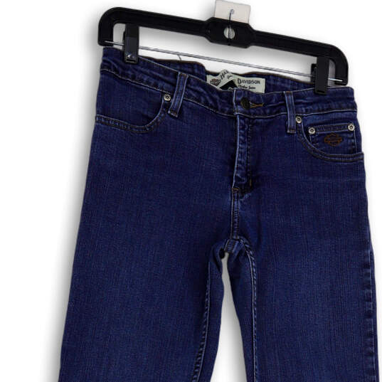 Womens Blue Denim Medium Wash Pockets Stretch Straight Leg Jeans Size 4 image number 4