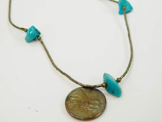 Artisan 925 Magnesite Earrings & Liquid Silver Necklace 17.8g image number 6