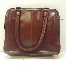 Unbranded Burgundy Leather Satchel Bag alternative image
