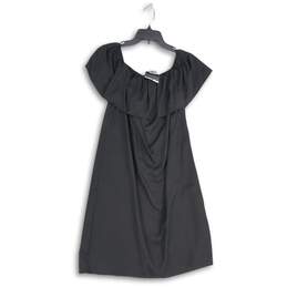 APT.9 Womens Black Ruffle Round Neck Sleeveless Mini Dress Size L