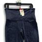 NWT Womens Navy Blue Velvet Elastic Waist Pull-On Ankle Leggings Size XL image number 3