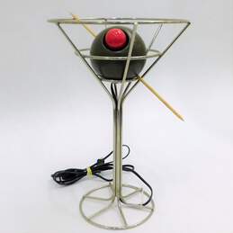 Vtg. 1993 David Krys Martini Chrome Glass Lamp/Pop Art Olive Bar Lamp/14.5" Tall alternative image