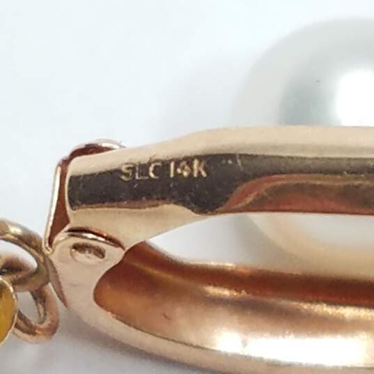 SLC 14K Rose Gold FW Pearl Lever Back Earrings 1.7g image number 6