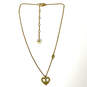 Designer Juicy Couture Gold-Tone Pink Rhinestones Heart Pendant Necklace image number 3
