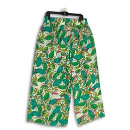 NWT Rose + Olive Womens Multicolor Tropical Print Wide Leg Ankle Pants Size 1X alternative image