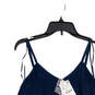 NWT Womens Blue Beaded V-Neck Spaghetti Strap Camisole Top Size S image number 3