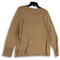 Womens Tan Mindy Shirttail Long Sleeve Round Neck Pullover Sweater Size XL image number 2