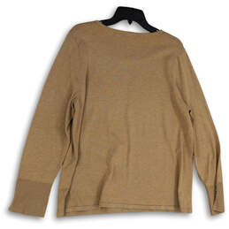 Womens Tan Mindy Shirttail Long Sleeve Round Neck Pullover Sweater Size XL alternative image