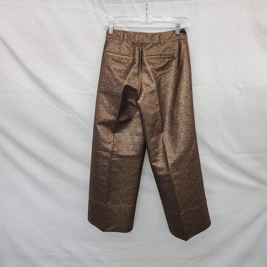 Madewell Brown Shimmer High Rise Wide Leg Pant WM Size 24 image number 2