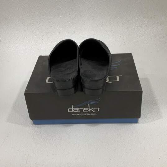 NIB Dansko Womens Black Leather Round Toe Slip On Clog Shoes Size 36 image number 4