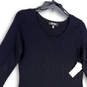 NWT Womens Black White Knitted Long Sleeve Knee Length Sweater Dress Sz M image number 3