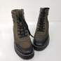 Franco Sarte Tangier Green Suede Lace Up Combat Boots Women's Size 8 image number 4