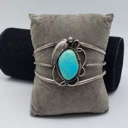 Sterling Silver Turquoise Southwest Cuff 5" Bracelet 20.8g