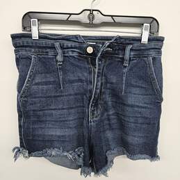 Blue Jean Dark High Rise Cut Off Shorts