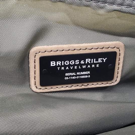 Briggs & Riley Travelware Green Canvas Expandable Carry On Duffle Bag image number 7