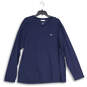 Mens Navy Blue Long Sleeve V Neck Regular Fit Pullover T Shirt Size XXL image number 1