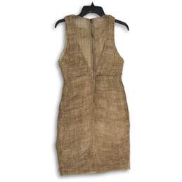 Alice & Olivia Womens Brown Scoop Neck Sleeveless Back-Zip Sheath Dress Size 4 alternative image