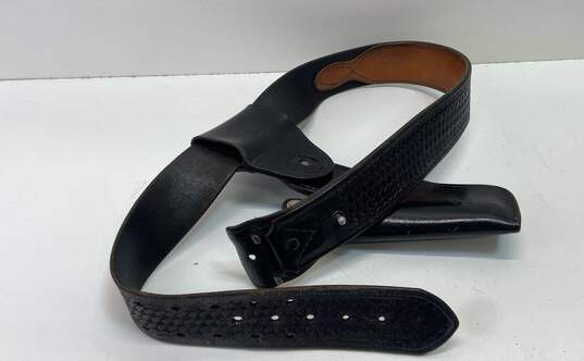 Tex Shoemaker & Sons Black Leather Gun Belt Holster image number 4