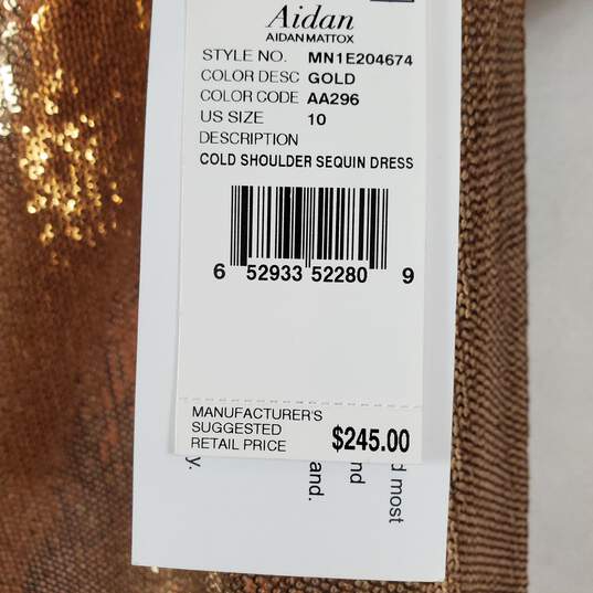 Aidan Women's Gold Sequin Dress SZ 10 NWT image number 9