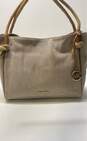 Michael Kors Isla Brown Leather Trim + Canvas Tote Bag (NWT) image number 1