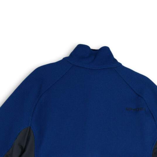 NWT Mens Blue Knitted Long Sleeve Quarter Zip Pullover Sweater Size XL image number 4