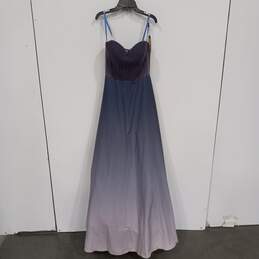 Women's Dillard's Glamour Terani Couture Blue to Gray Ombre Prom Dress Sz 4 NWT