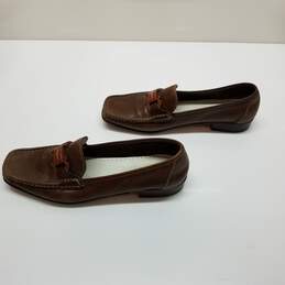 Authenticated Salvatore Ferragamo Brown Leather Slip On Loafers Men's Size 10.5 alternative image