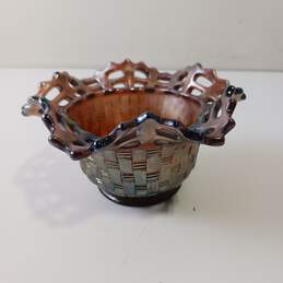 Fenton Carnival Glass Blackberry Basket Vase