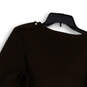 Womens Brown V-Neck Long Sleeve Button-Up Cardigan Sweater Size M Petite image number 4