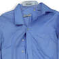 Mens Light Blue Long Sleeve Pocket Spread Collar Dress Shirt Size 17.5 image number 3