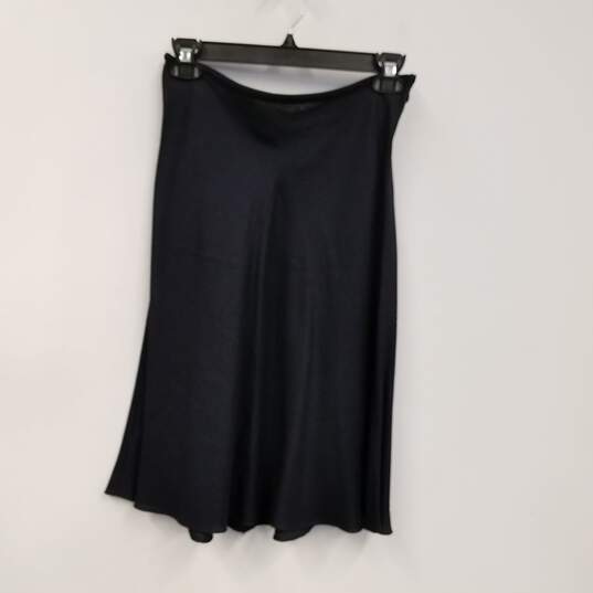Womens Black Stretch Side Zip Knee Length Pleated Skirt Size X-Small image number 1